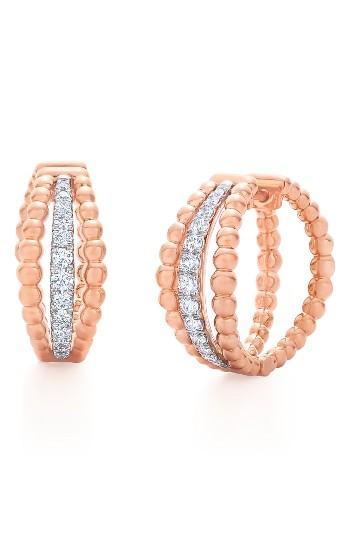 Women's Kwiat Beaded Multirow Diamond Hoop Earrings