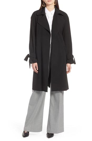 Women's Halogen Lightweight Trench Coat - Black