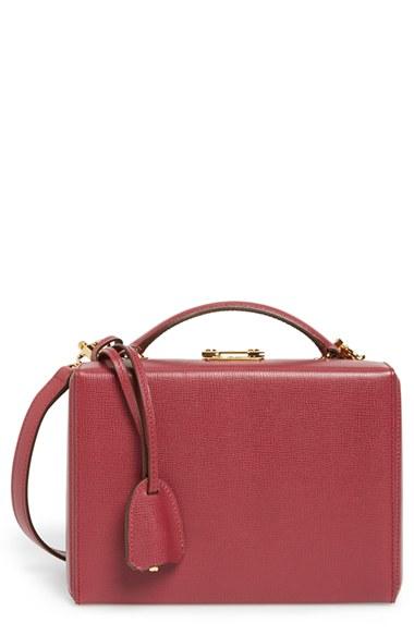 Mark Cross 'grace - Small' Saffiano Calfskin Box Trunk - Burgundy