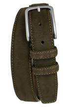 Men's Boconi 'tyler' Double Stitched Suede Belt - Brown