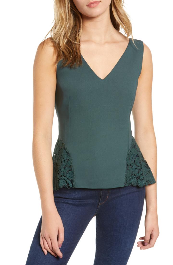 Women's Theory Sleeveless Peplum Top, Size - Black