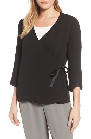 Women's Eileen Fisher Kimono Top, Size - Black