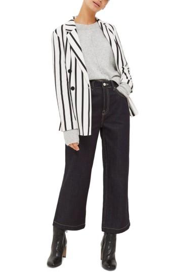 Women's Topshop Pointelle Detail Sweater Us (fits Like 0-2) - Grey