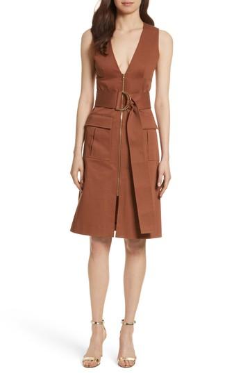 Women's Diane Von Furstenberg Zip Front Dress - Brown