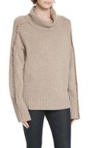 Women's Brochu Walker Jolie Cashmere Fringe Turtleneck Sweater - Brown