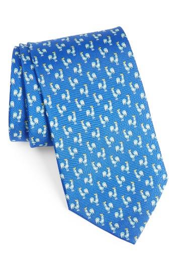 Men's Salvatore Ferragamo Rooster Print Silk Tie