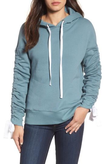 Women's Gibson Tie Sleeve Hoodie - Blue/green