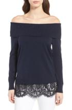 Women's Chelsea28 Lace Off The Shoulder Sweater - Blue