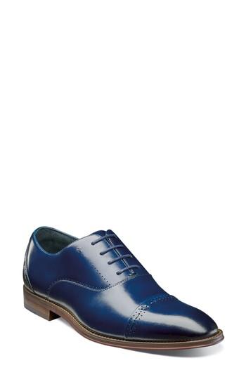 Men's Stacy Adams Barris Cap Toe Derby M - Blue