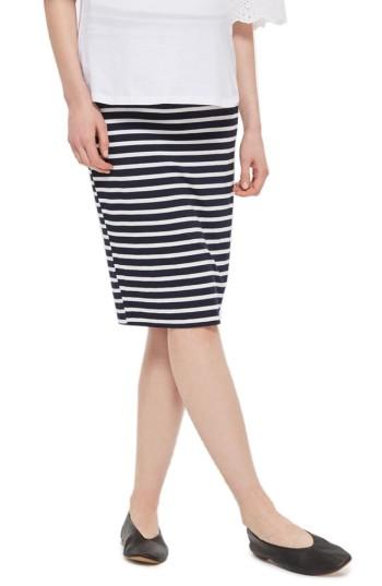Women's Topshop Stripe Maternity Tube Skirt Us (fits Like 2-4) - Blue