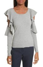 Women's Milly Cutout Sleeve Top, Size - Grey