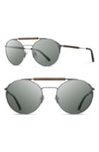 Men's Shwood Bandon 52mm Round Sunglasses - Gunmetal/ Walnut/ G15
