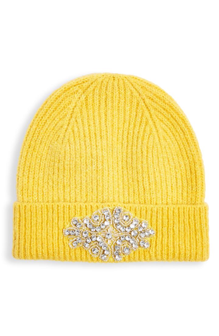 Women's Topshop Metallic Embroidered Beanie -