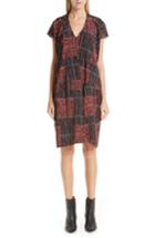 Women's Zero + Maria Cornejo Plaid Stretch Silk Dress - Red
