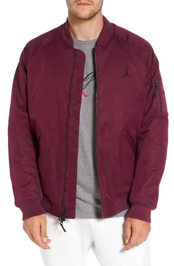 Men's Nike Jordan Sportswear Wings Ma-1 Bomber Jacket - Red