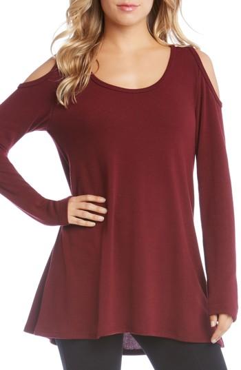 Women's Karen Kane High/low Cold Shoulder Sweater - Red