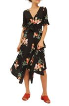 Women's Topshop Sunset Iris Handkerchief Hem Skirt Us (fits Like 2-4) - Black