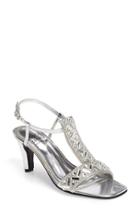 Women's Love And Liberty Crystal Embellished T-strap Sandal M - Metallic