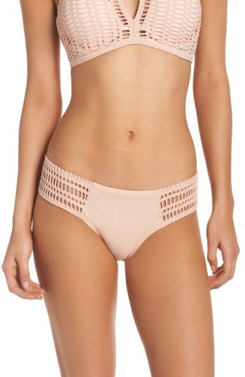 Women's Robin Piccone Crochet Bikini Bottoms - Pink