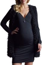 Women's Tart Maternity Gabriel Faux Fur Maternity Vest - Black