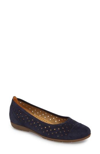 Women's Gabor Perforated Ballet Flat M - Blue