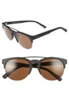 Women's D'blanc Pretty Vacant 61mm Round Retro Sunglasses - Flat Black/ Brown