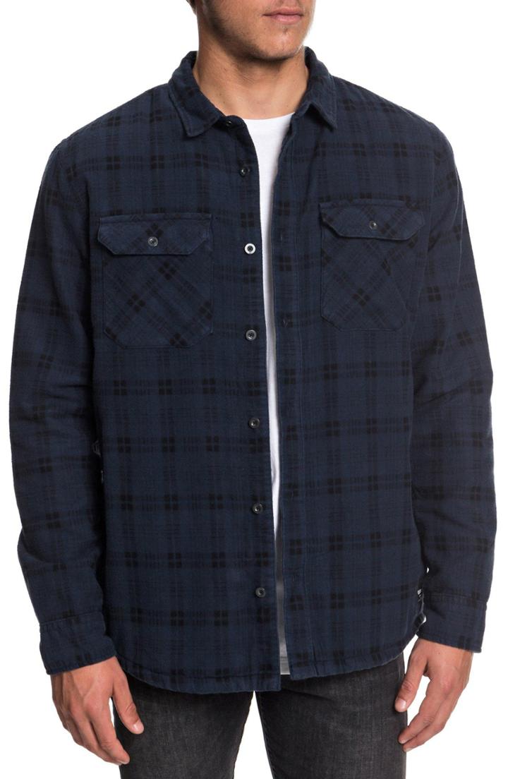 Men's Quiksilver Ikura Lined Flannel Shirt - Blue