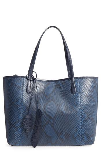 Nancy Gonzalez Medium Erica Genuine Python & Crocodile Tote - Blue