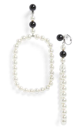 Women's Saint Laurent Smokey Glass Bead Clip-on Earrings