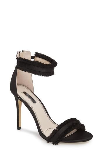 Women's Topshop Riley Fringe Sandal .5us / 36eu - Black