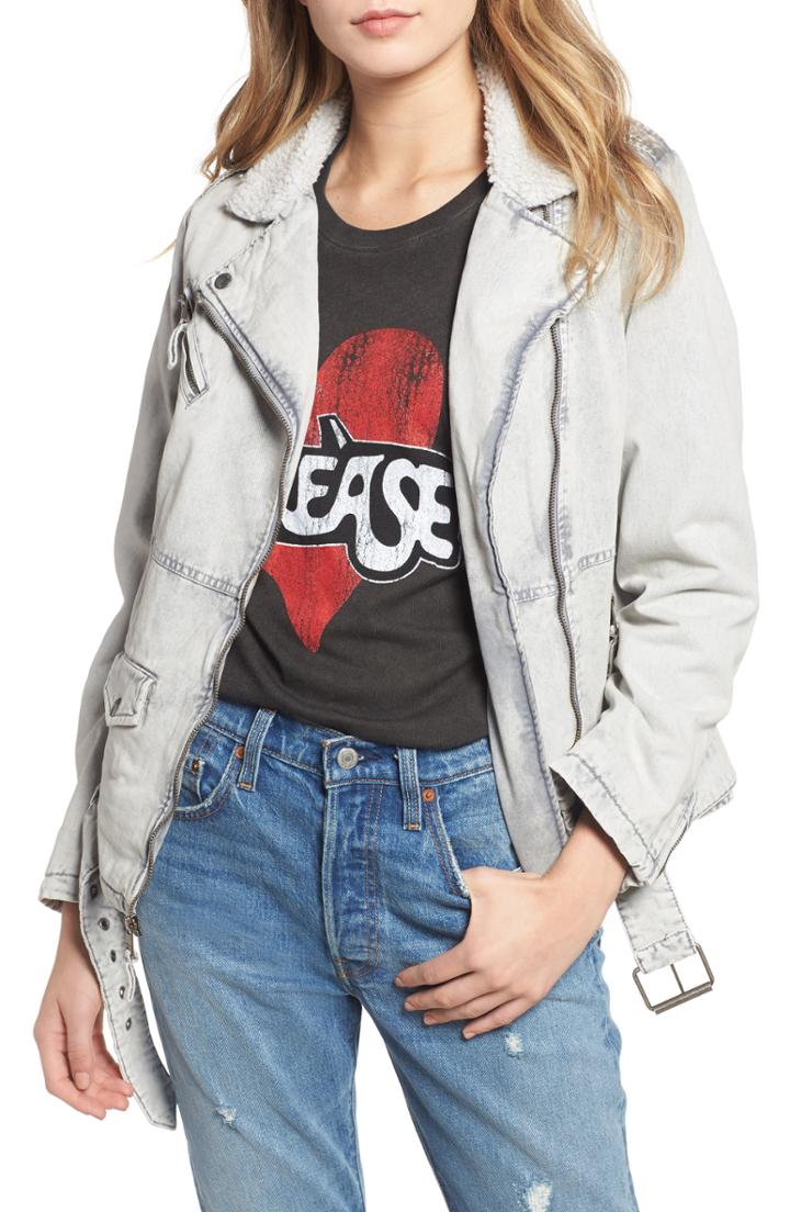 Women's Levi's Oversize Denim Jacket With Faux Shearling Trim