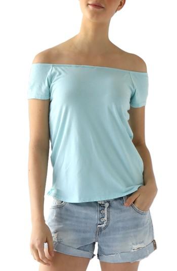 Women's Lamade Imelda Tissue Jersey Off The Shoulder Tee - Blue/green