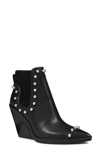 Women's Nine West Zoneout Studded Chelsea Bootie M - Black