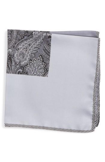 Men's Nordstrom Men's Shop Five Panel Silk Pocket Square, Size - Black