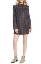 Women's Treasure & Bond Ruffle Plaid Minidress, Size - Brown