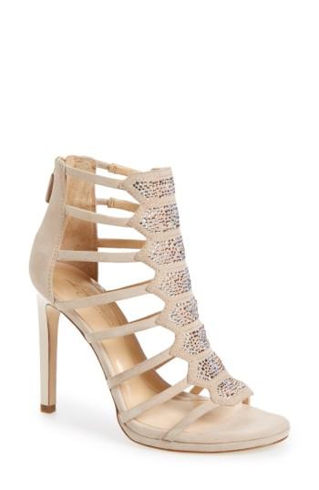 Women's Imagine Vince Camuto 'gavin' Embellished Cage Sandal M - Beige