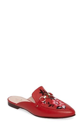 Women's Kate Spade New York Canyon Embroidered Loafer Mule .5 M - Red