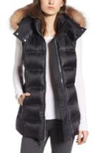 Women's Andrew Marc Cambridge Genuine Rabbit Fur & Leather Jacket - Black