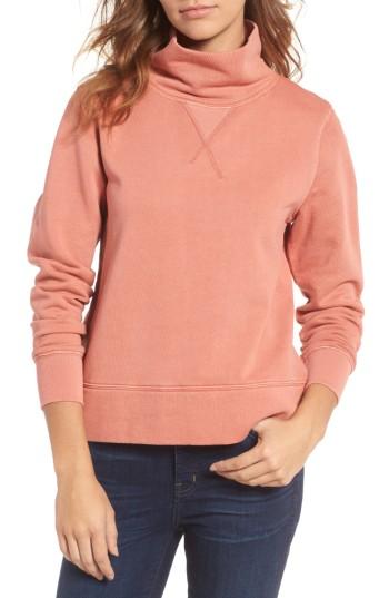 Women's Madewell Garment Dyed Funnel Neck Sweatshirt - White