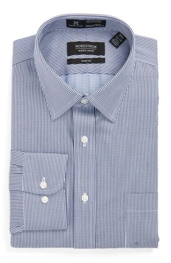 Men's Nordstrom Men's Shop Smartcare(tm) Trim Fit Stripe Dress Shirt .5 - 32/33 - Pink