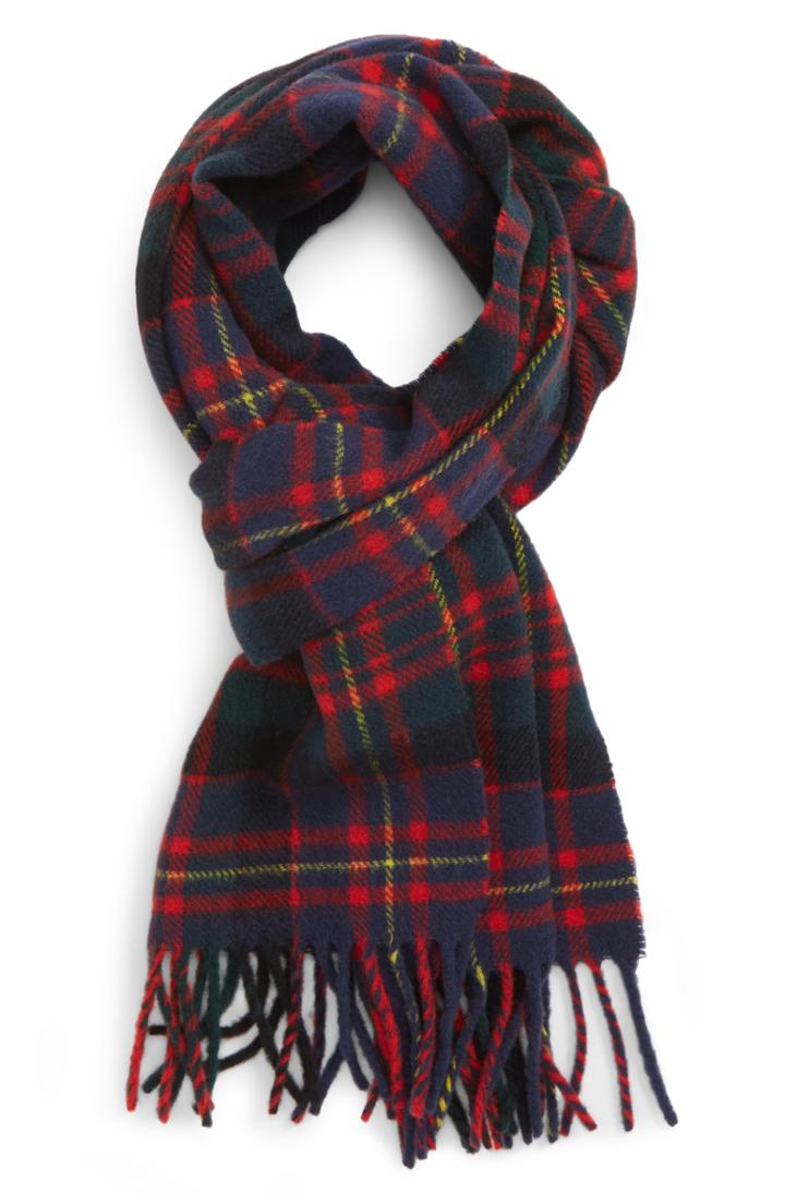Men's Polo Ralph Lauren Classic Tartan Wool Scarf, Size - Green