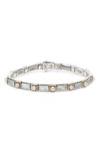 Women's Konstantino Etched Silver & Pearl Link Bracelet