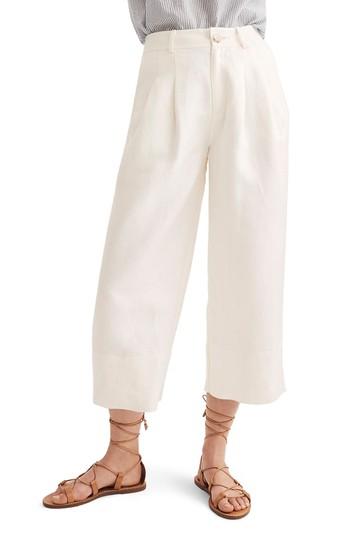 Women's Madewell Linen Blend Wide Leg Pants - White