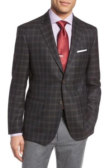 Men's Jb Britches Classic Fit Plaid Wool Sport Coat S - Brown