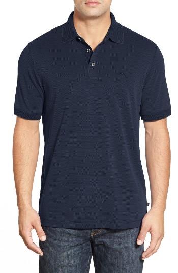 Men's Tommy Bahama 'little Zig Zag' Short Sleeve Polo, Size - Blue