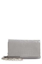 Women's Treasure & Bond Avery Croc Embossed Leather Wallet On A Chain - Grey