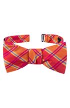 Men's Ted Baker London Plaid Silk Bow Tie, Size - Orange