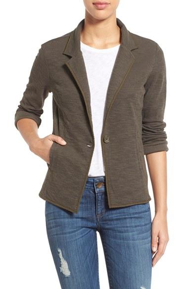 Women's Caslon One-button Knit Blazer - Green