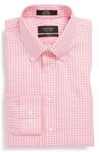 Men's Nordstrom Men's Shop Trim Fit Non-iron Gingham Dress Shirt .5 32/33 - Pink