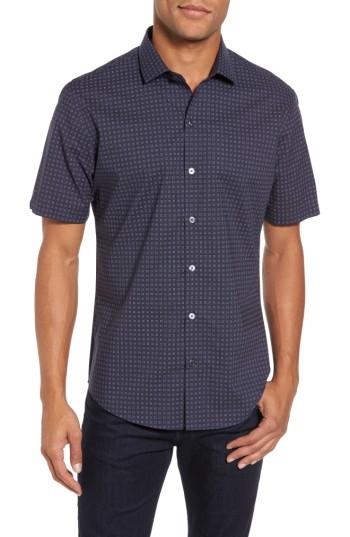 Men's Zachary Prell Tennant Slim Fit Dot Print Sport Shirt - Blue